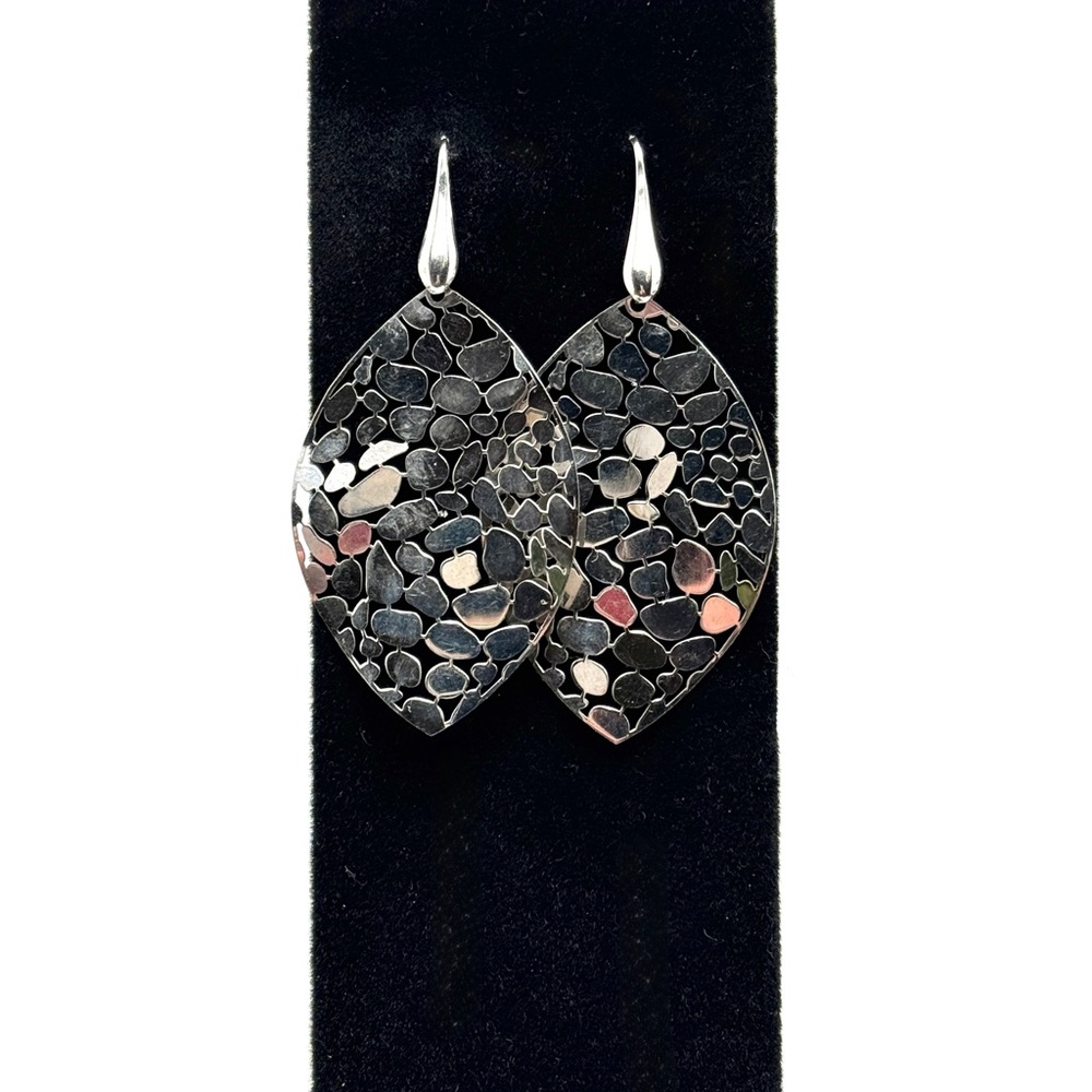 Sterling Silver Marsala Dangle Leaf Earrings Cuto… - image 4